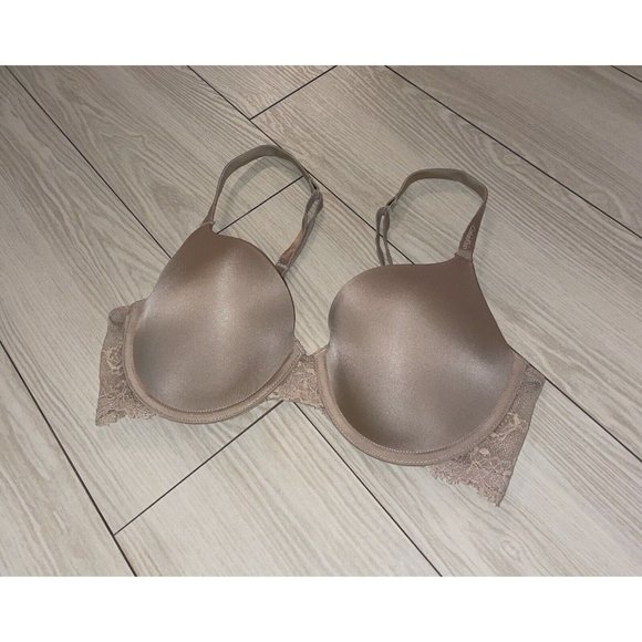 Calvin Klein Other - Calvin Klein F3274 Seductive Comfort Push Up Underwire Bra Padded Lace 34C Beige